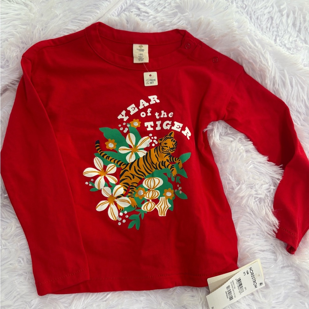 Year of the Tiger Red Kids Long-Sleeve Shirt